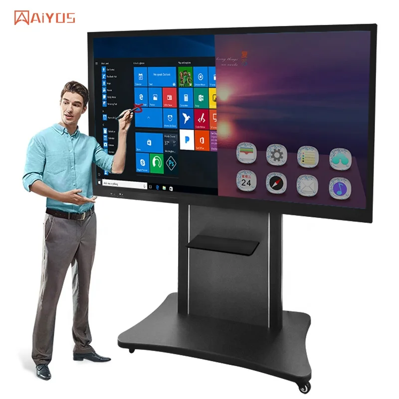 Built in FHD AI Camera Smart Class Interactive Whiteboard Conference LCD Writing Digital Smart Board interactive whiteboard