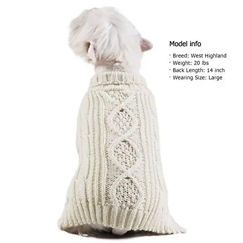 2023 custom Golden Thread Turtleneck Dog Cable Knit Pullover Pet Sweater Dog Sweaters for Cold Weather