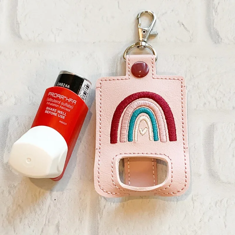designer Rainbow Inhaler Case Keychain Inhaler Holder Keychain Carrying Case