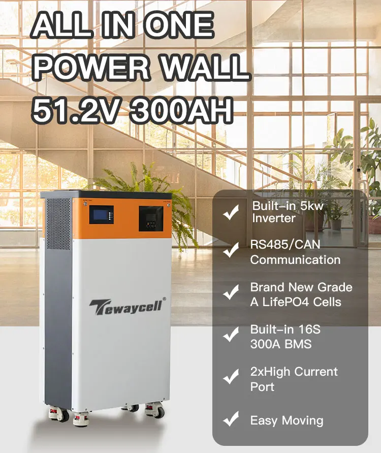 Tewaycell All In One ESS 51.2V 300Ah 15kwh Lifepo4 Battery with 5kw Inverter For House energy storage system