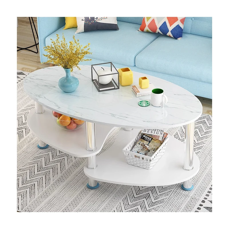 Reasonable Price Contemporary Sofa Side Yellow Elliptical Solid Wood Coffee Corner Table