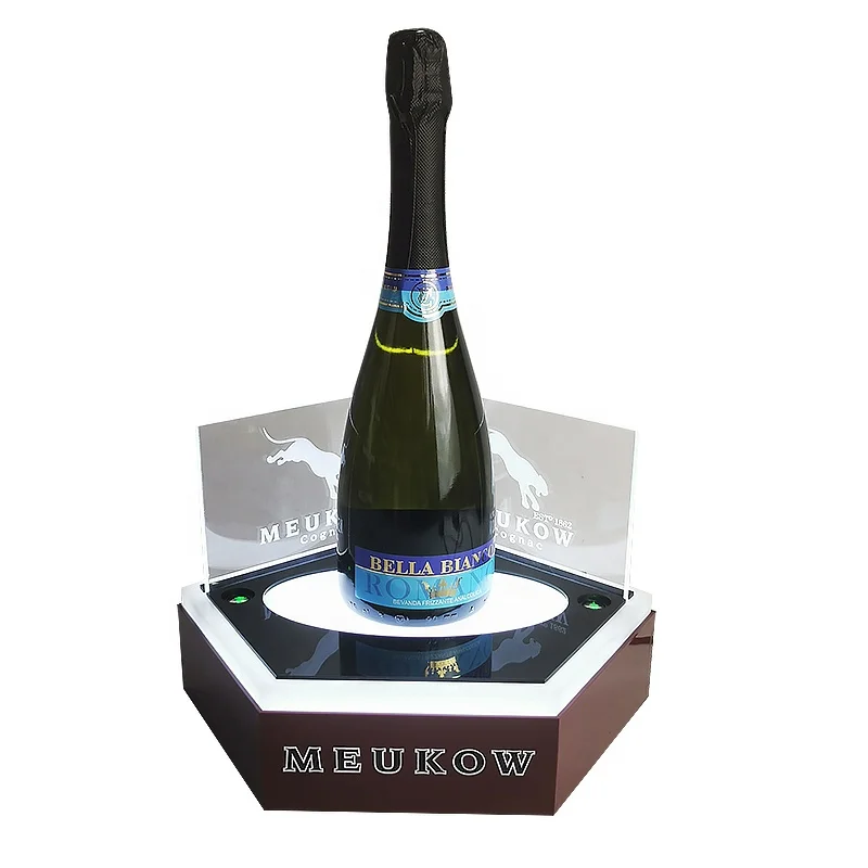 Custom Shape Champagne Glorifier Display Vip Bottle Wine Bar Display Rack Holder With Led Lights