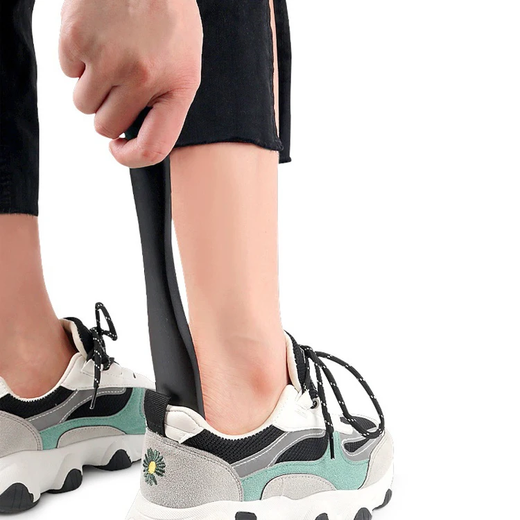 men women lazy high quality 25cm long wooden shoe shoehorn black