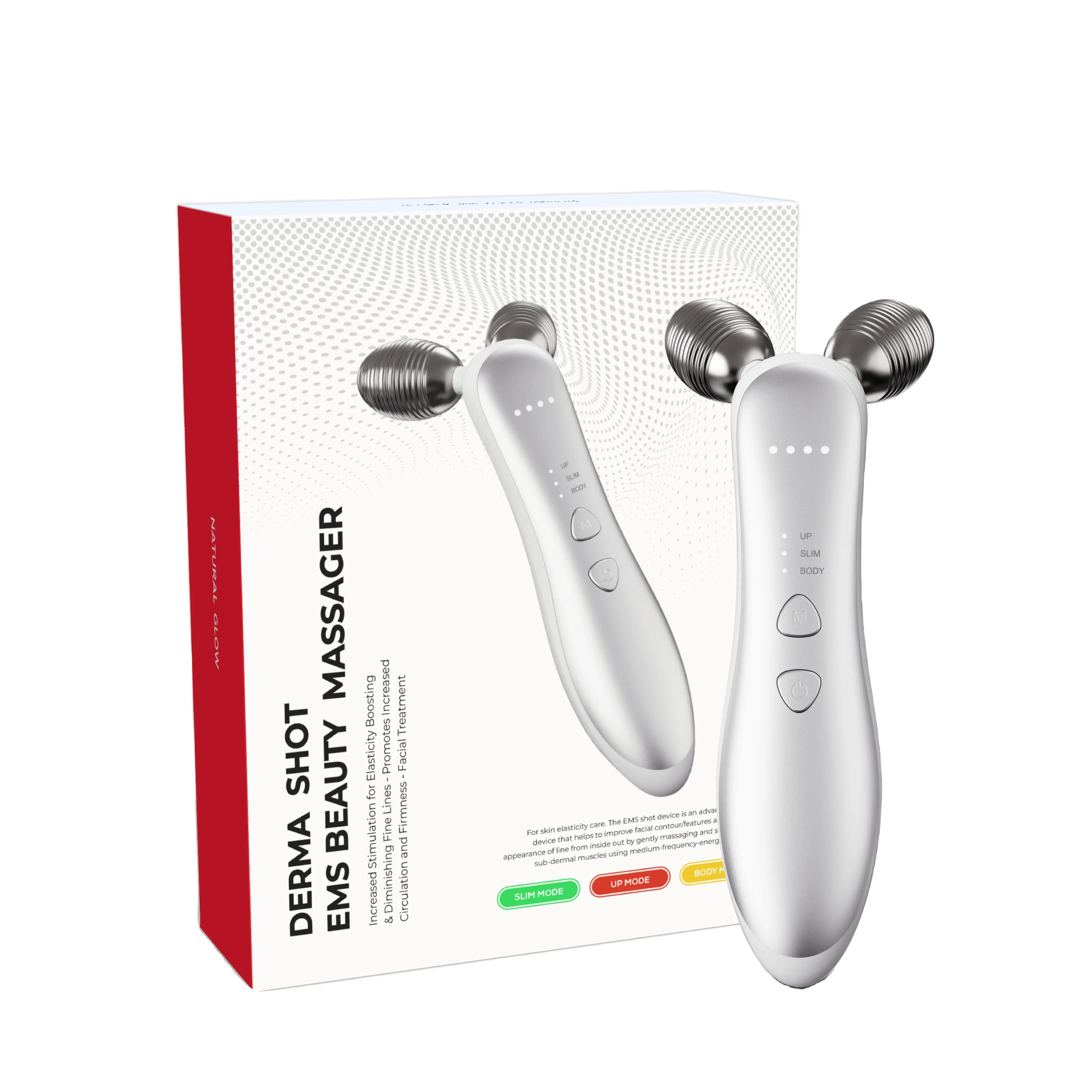 Women Beauty Derma Shot 3d Roller Massager Eye Rejuvenation 3 modes EMS V Face Electric Microcurrent Facial Body Massage