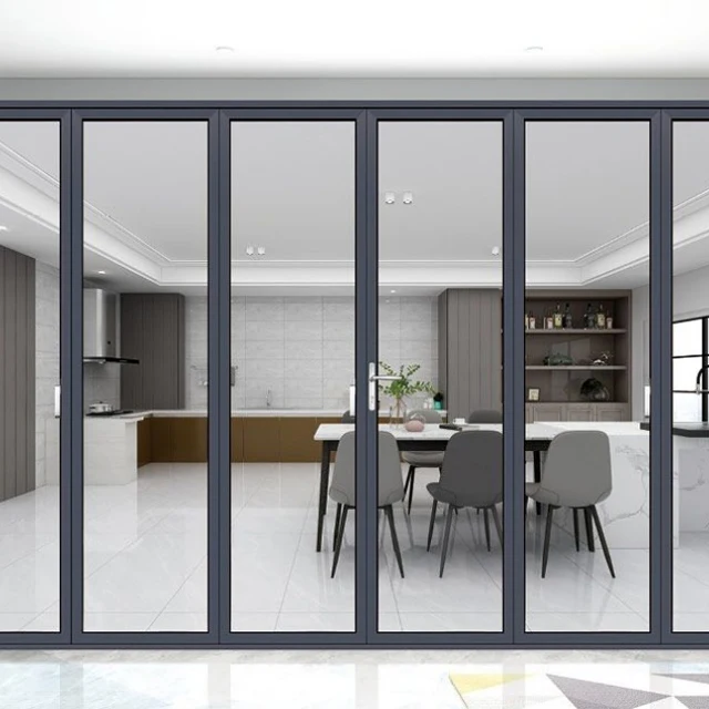 Factory  wholesale hot sale Modern Style high quality Waterproof glass bifold sliding door Aluminium Accordion Doors