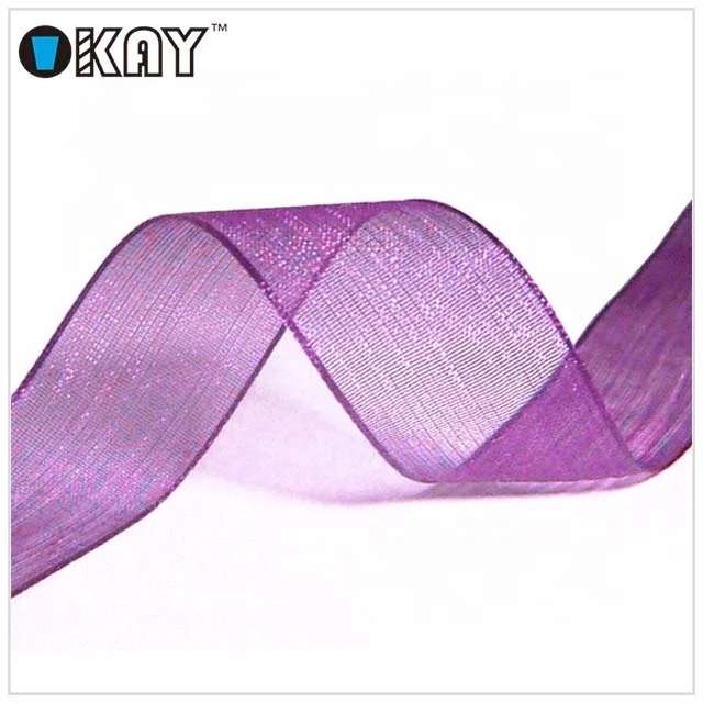 Wholesale nylon silk sheer organza ribbon for git packaging