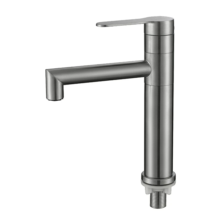 Modern Bathroom Basin Faucet  for Washing Black Color Single Lever Cold Water Tap Bathroom Stainless Steel Basin faucet