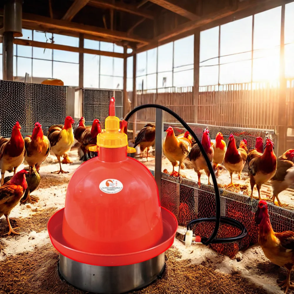 Automatic Chicken Duck Goose Drinking Drinkers Red Hanging Design Automatic Drinkers Animal Feeders