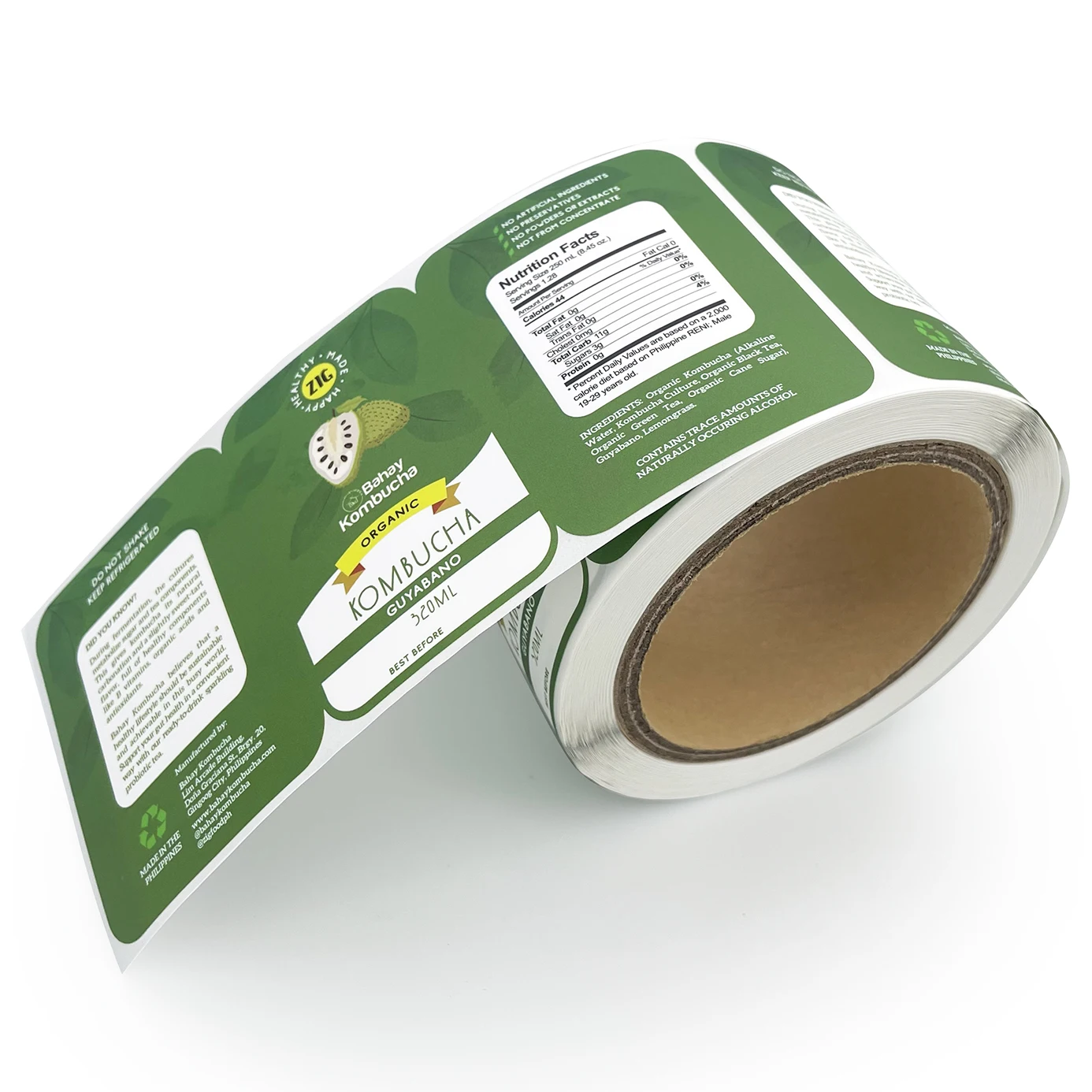 Printing Pantone Colourful Gloss Gold Foil Stamping Vinyl Healthy Food Label Sticker