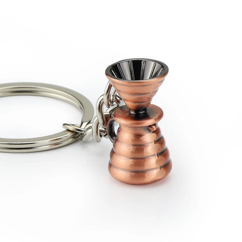 Creative 3D Coffee Machine Series Keychain Mini Moka Pot Metal Key Holder Coffee-Cup Appliance Keyring Packbag Clothing Pendant