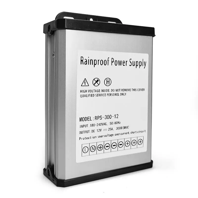 110vac 220vac 25a 12.5a 12vdc 24vdc 300w Rainproof Power Supply For LED Pixel Light
