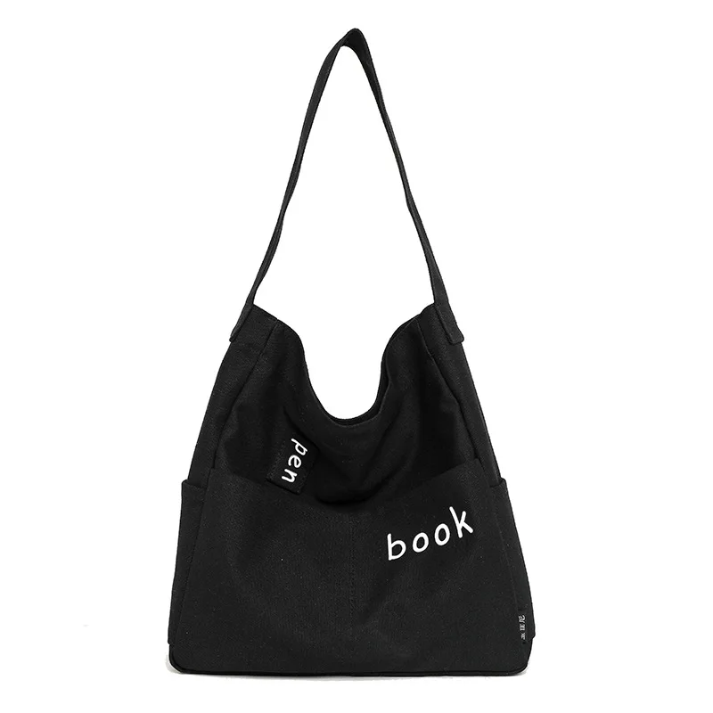 2025 custom cotton canvas tote bag canvas shoulder bag magnetic stylish note book tote hand bag