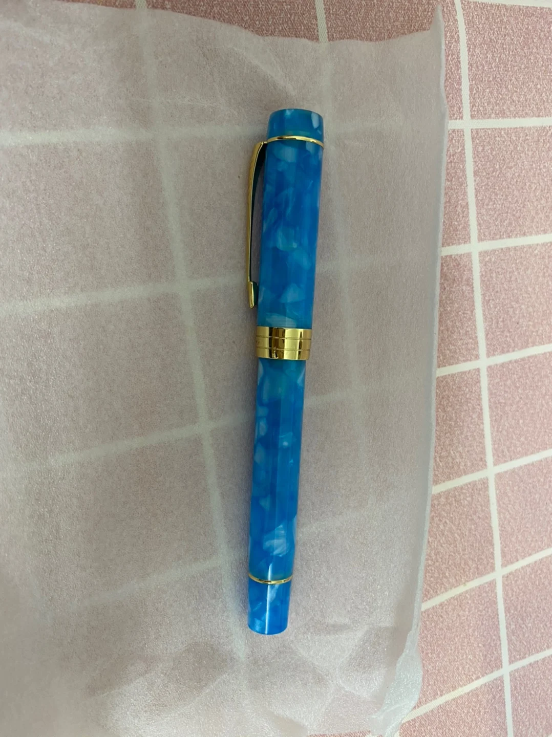 JINHAO 100 White Golden Plated Acrylic Ink Pen Great Writing New Long Nib Pink Coffee Original Fountain Pen