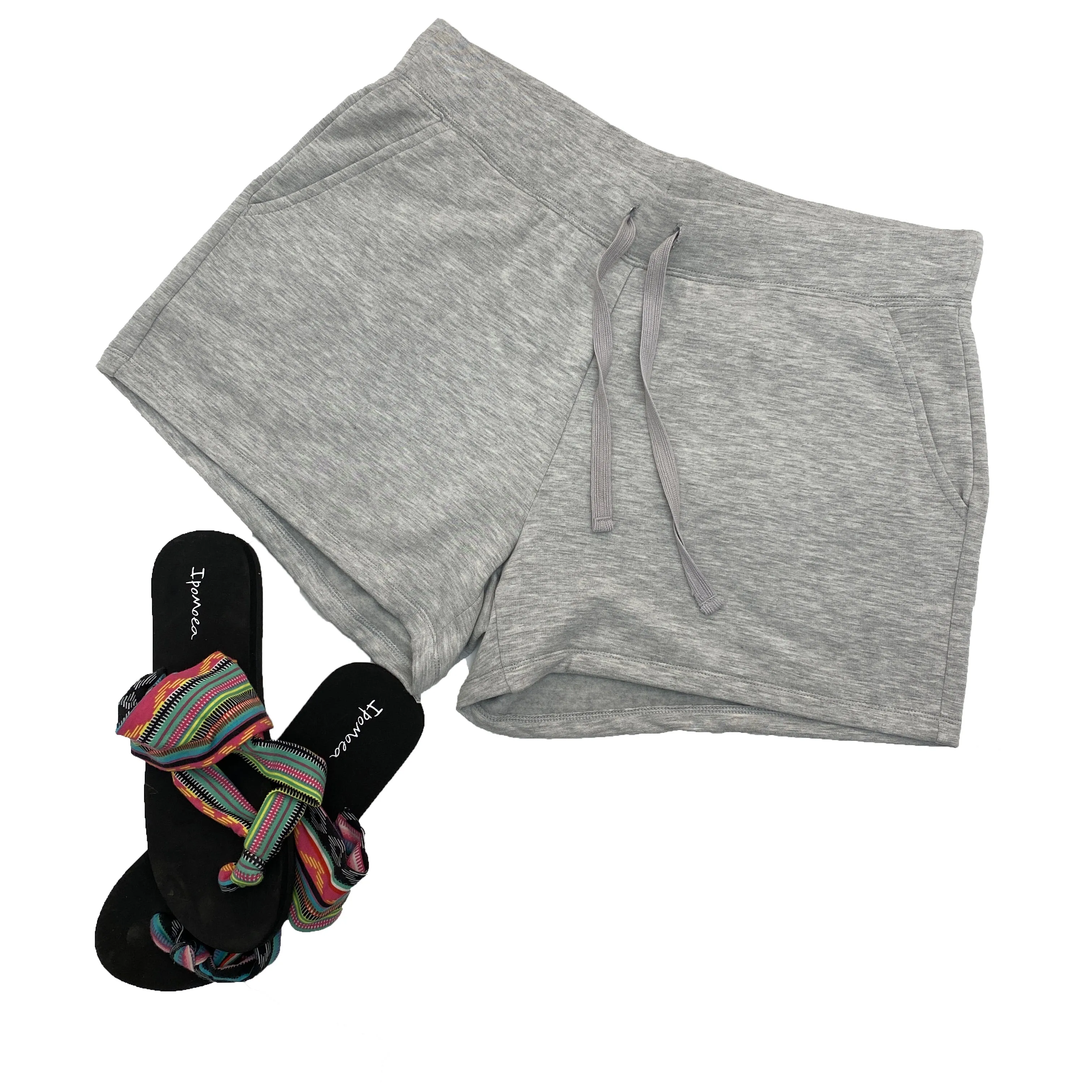 Летние удобные дышащие однотонные женские шорты с эластичным поясом и карманами