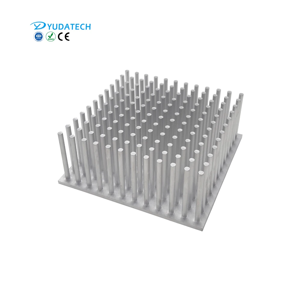 Customized LED Cylindrical Fin Heatsink Anodized Aluminum Cold Forged Pin Fin Heat Sink