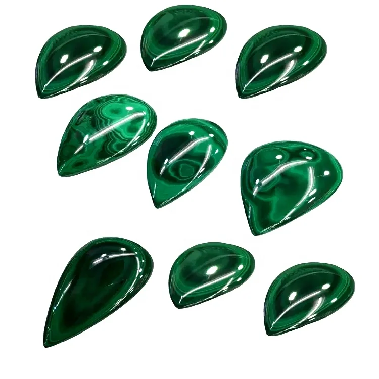 Кабошон из натурального грушевидного малахита калиброванный каплевидный малахит свободный камень кабошон драгоценных камней