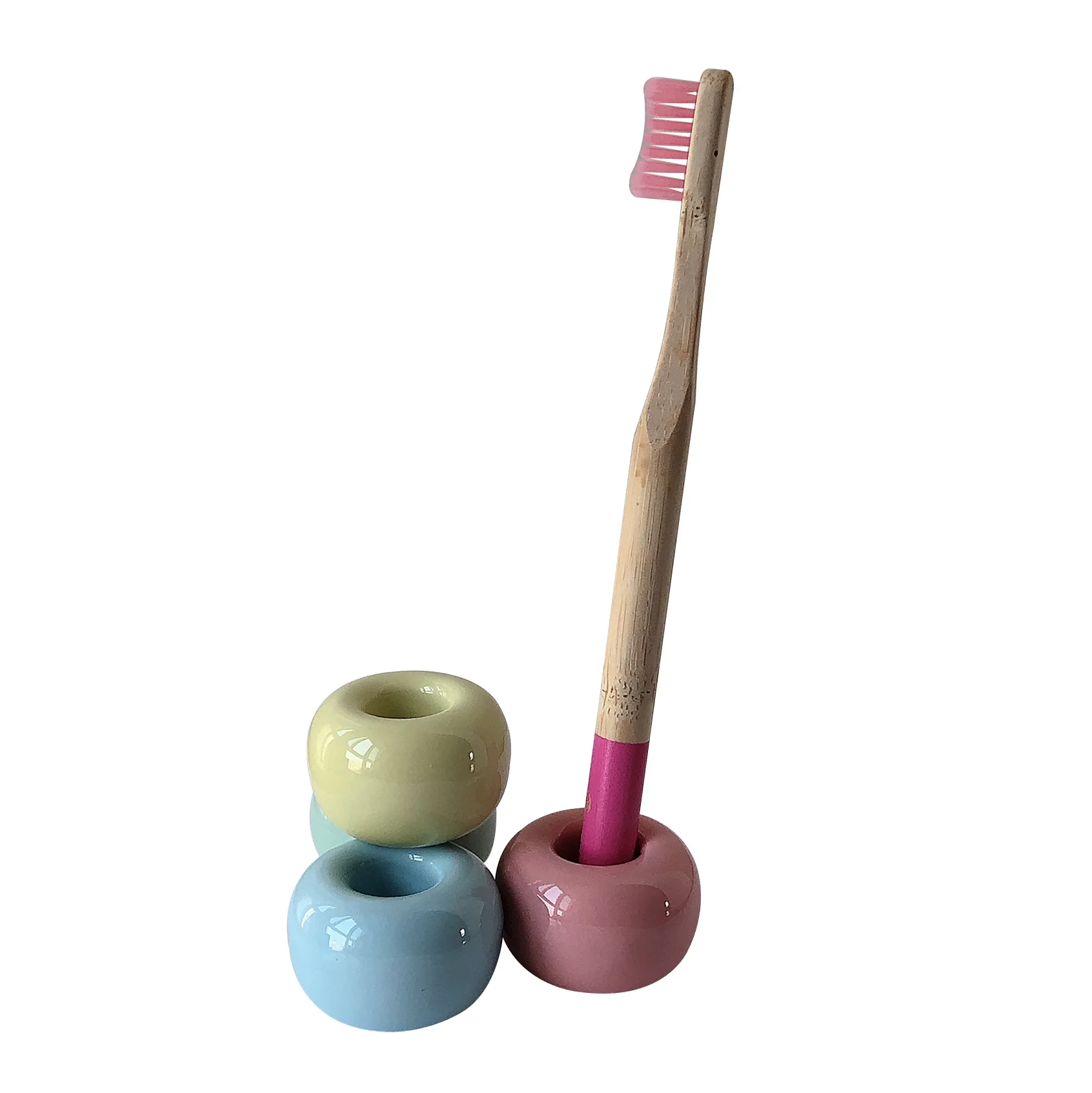 Оптовая продажа, креативный керамический держатель для зубных щеток, маленький керамический держатель для зубных щеток для ванной комнаты