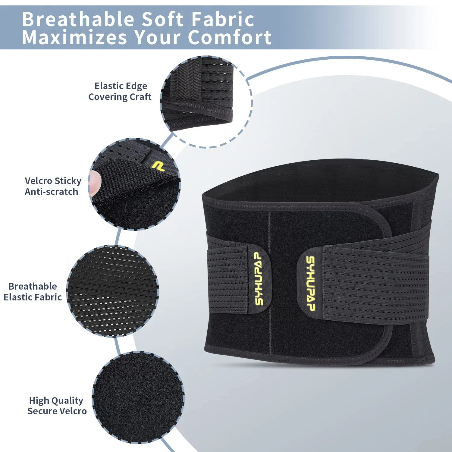 Back Support Belt Waist Support Lower Back Brace Back Support Belt Relief for Back Pain Breathable Medical Abdominal Belt Waist