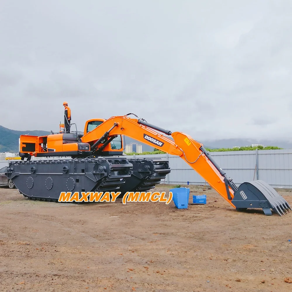 MAXWAY (MMCL) Heavy duty design  Amphibious Pontoon  for DOOSAN, SUMITOMO, KOBELCO Excavator, Model: MAX200PU-S