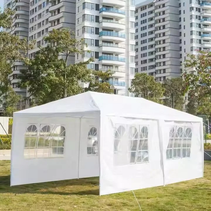 White 10 x 10 Easy Set-up Canopy Tent Commercial Instant Tents Market stall with 3 Removable Sidewalls and Portable Bag