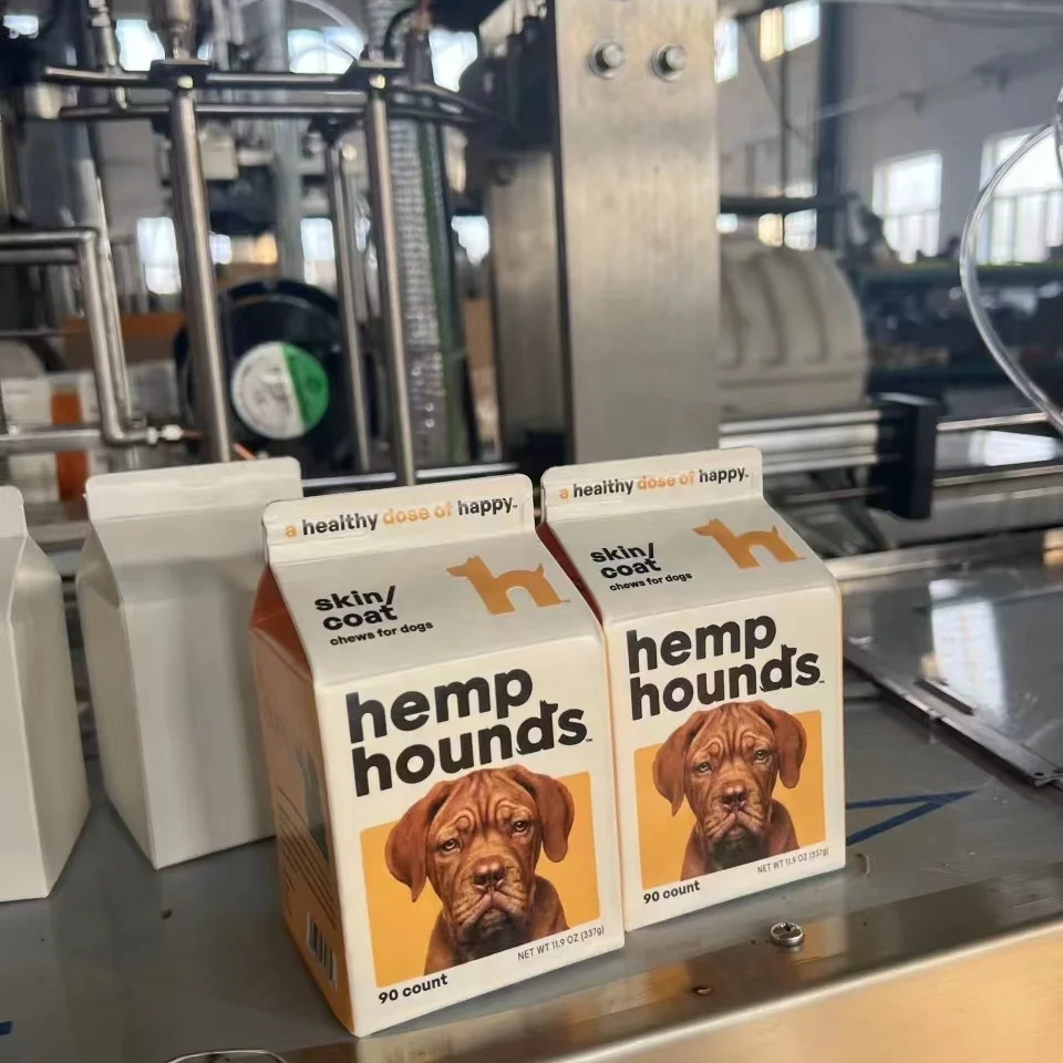 Автоматическая машина для наполнения бумажных коробок для сока или молока