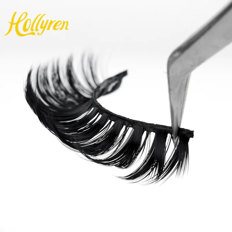 Russian Striplashes Winged Full Strip Eyelashes Custom Faux Mink Color D Curl Strip Eyelashes Vegan Russian Strip Lashes