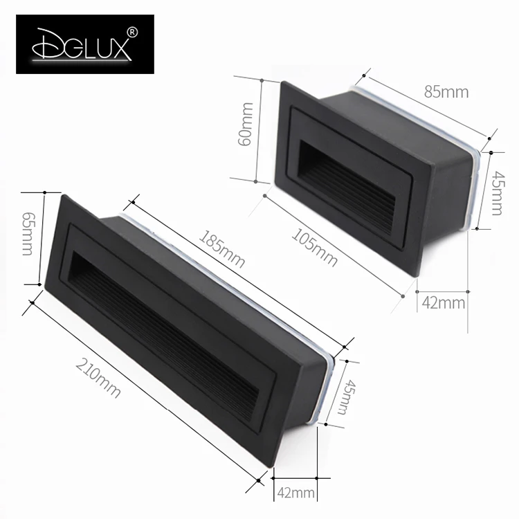 Энергосберегающая квадратная Встраиваемая настенная лампа DGLUX для лестницы 110-240 В переменного тока 3 Вт