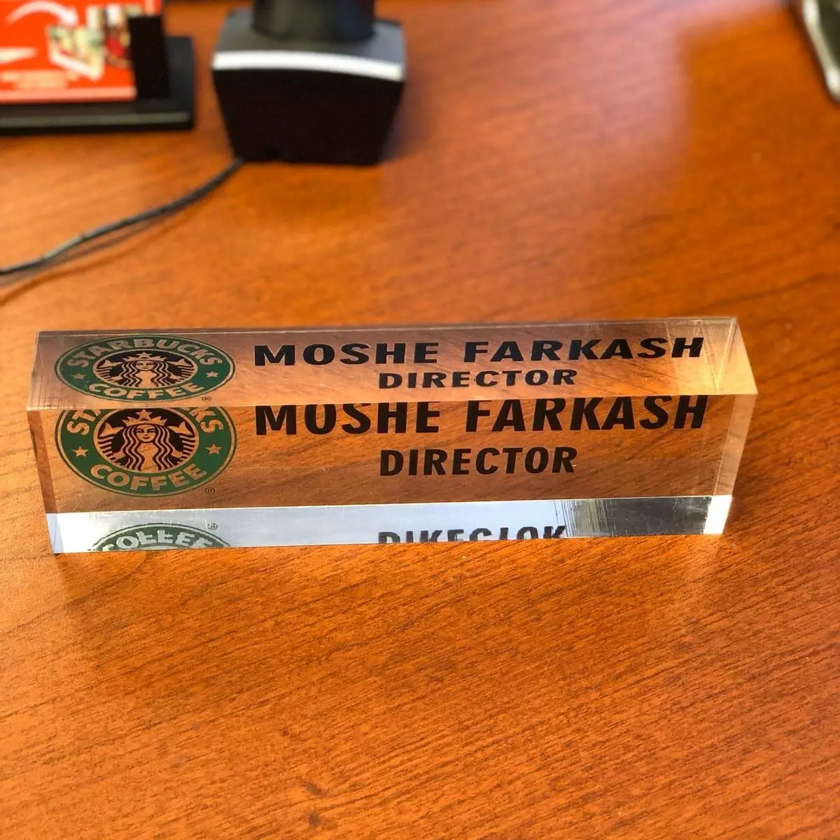 VONVIK Acrylic Crystal Office Desk Name Plate Custom Name Plate Desk