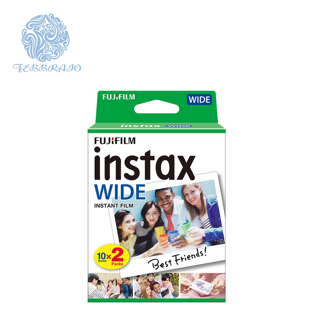 
Fujifilm instax wide instant film 10 листов в двойном пакете (20 экспозиций) для широкоформатных камер instax с белой рамкой 