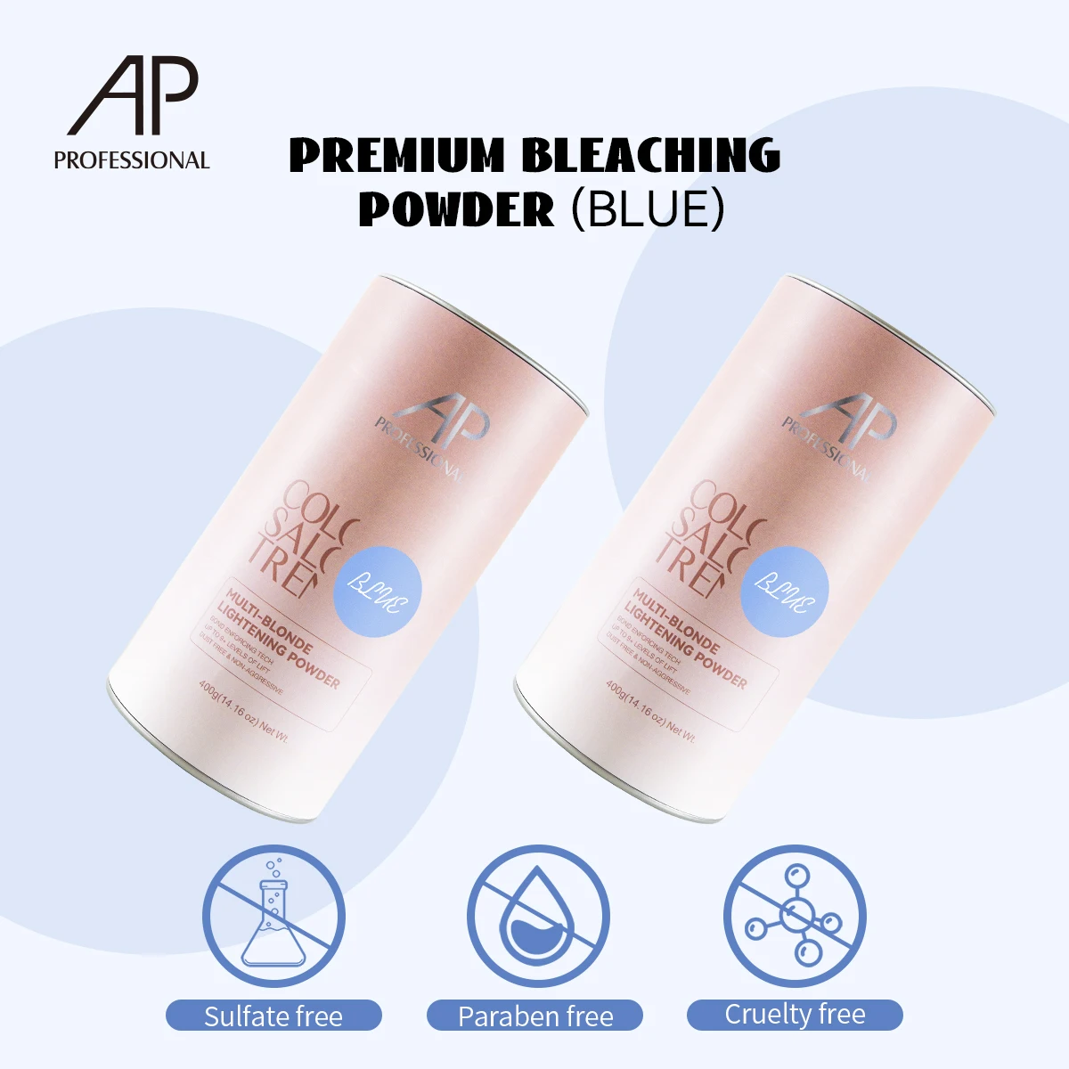 Salon Professional Custom Strong Fade Dust-Free Blue Level 9 Hair Bleaching Powder for Hair Color Dye