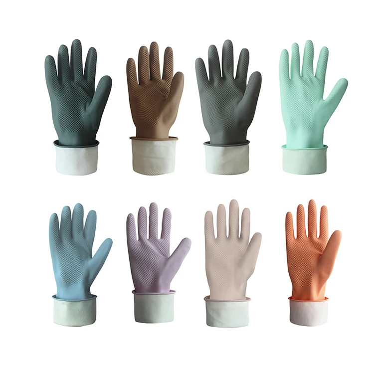 Durable Long Cuff Household Latex Gloves For Kitchen Dishwashing Cleaning Rubber Gloves