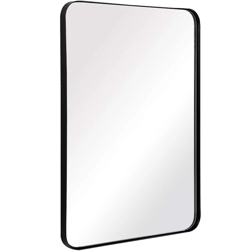 recessed square rounded bathroom wall black frame rectangle mirror stainless steel vanity wall mirror