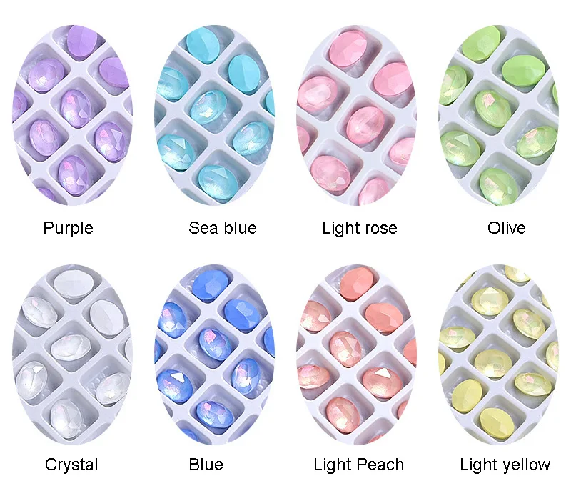 Aurora Mocha Oval Shape Crystal Glass Rhinestone For Nail Accessories Jewelry Making