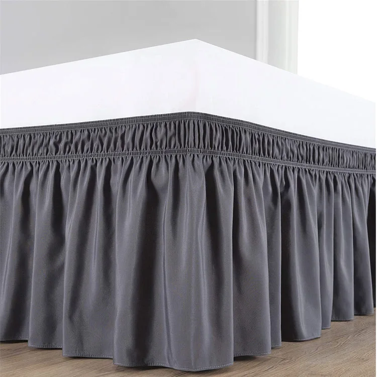 
Ruffled Bed Skirt with Split Corners Queen Size (12 Inch Drop) Platform Dust Ruffle Gathered Bedskirt Charcoal 