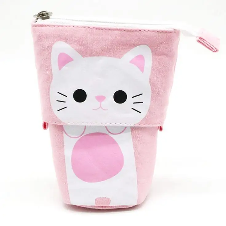 Новый дизайн милый двойной чехол для карандашей телескопический вертикальный пенал