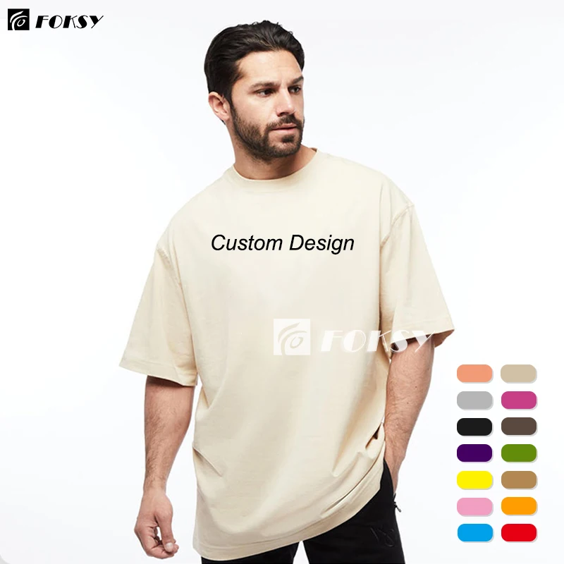 Wholesale Bulk 210 220 250 300 Gsm Oversize-T Shirt Drop Shoulder Oversized Unisex Blank Plain High Quality 100% Cotton T Shirt