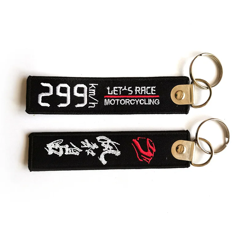 Embroidery Customized Double Sided Fabric Flight Key Chains Key Ring Key Tag For Pilot