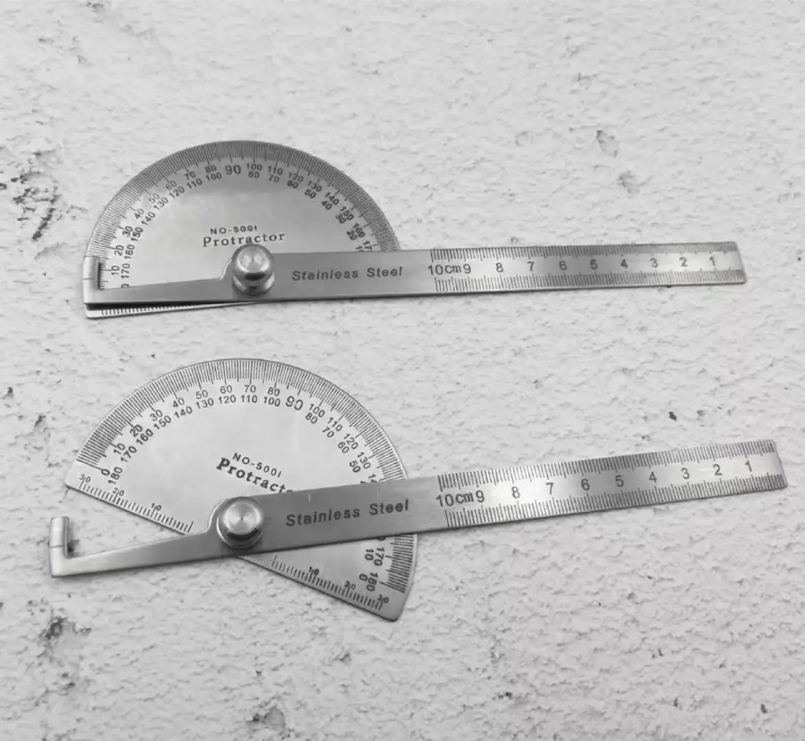 Angle ruler hand measuring angle ruler 180 degree steel angle simple protractor double arm protractor