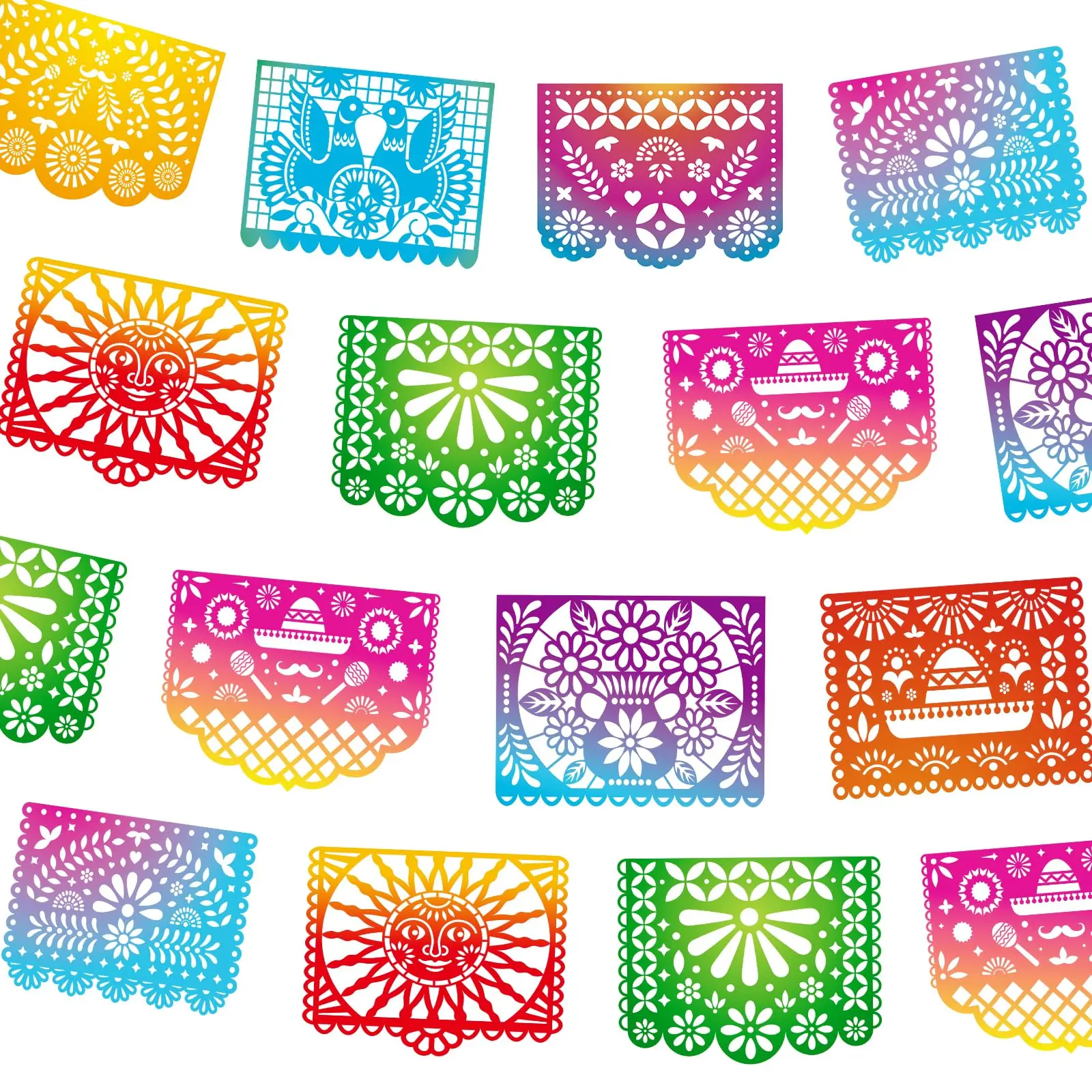 Mexican Party Banner Papel Picado Banner Cinco de Mayo Fiesta Decorations Dia De Los Muertos Decor Day of The Dead Decoration
