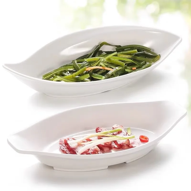 A5 melamine plates for  Restaurant buffet Irregular white melamine plates melamine restaurents fish plates