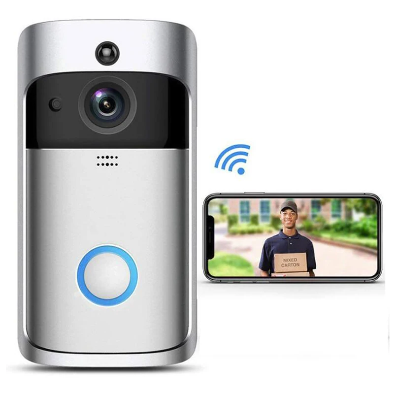 1080p Night Vision Rechargeable V7 V5 Wireless 720p 1080P Waterproof Wifi Video Intercom Smart Ring Doorbell with Camera