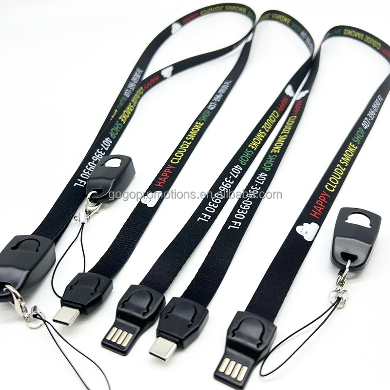 Акция Подарочная ткань многофункциональный зарядный шнур USB Type-C Кабель зарядного устройства с сублимационной печатью