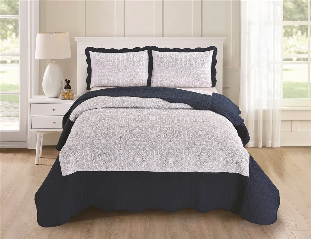 Quilts Queen King Size Microfiber Bedding Quilts Made In China Coverlet for Bedroom Wholesale