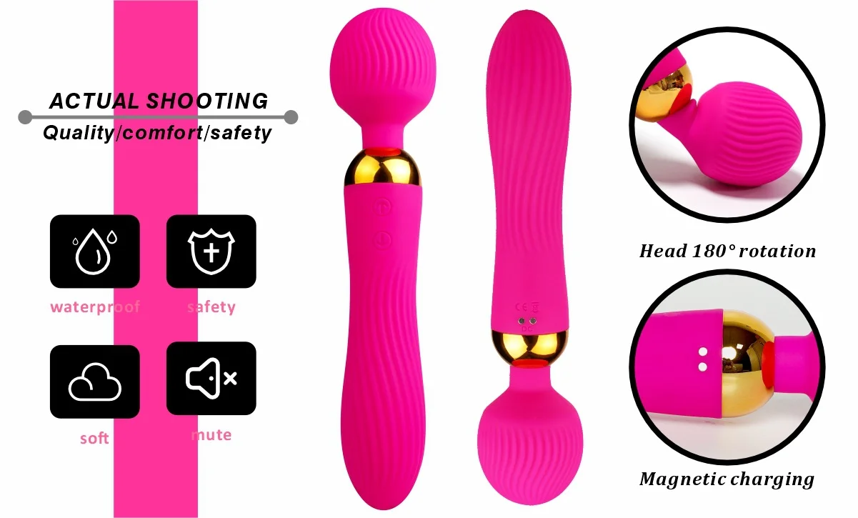 Female AV Vibrators Wand Masturbation Device Body Massager G Spot Ciltoris Sex Toys For Woman Magnetic Rechargeable Sex Products