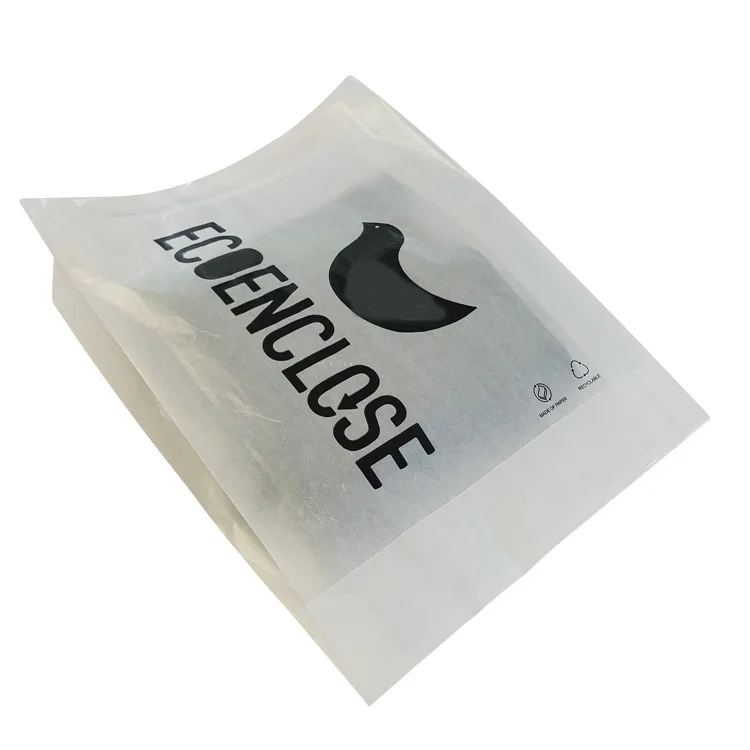 Custom logo small packing mini envelope packaging clear cookie cloth mailer cellophane transparent wax food glassine paper bags