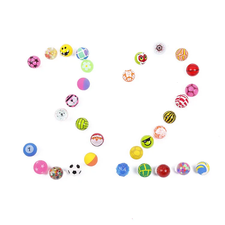 Wholesale New Designs 32mm Assorted Colorful High Bouncing Ball  For Vending Machine