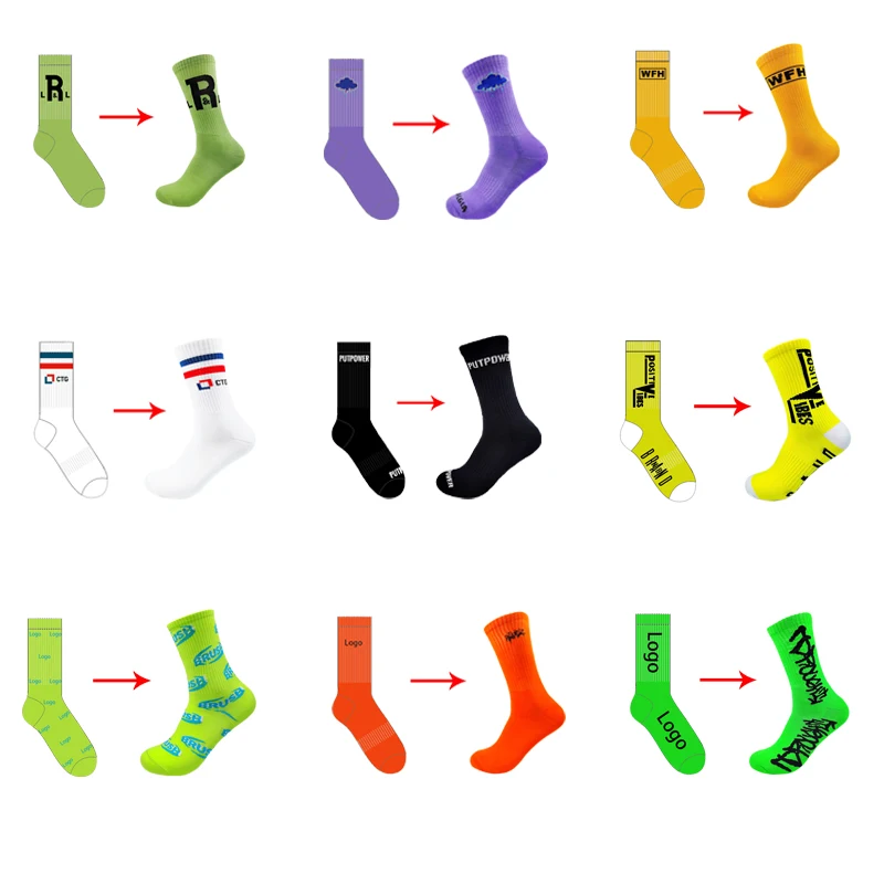 Logo Custom Design Socks Men Custom Socks No MiniMum Order Crew Sport Socks Gym