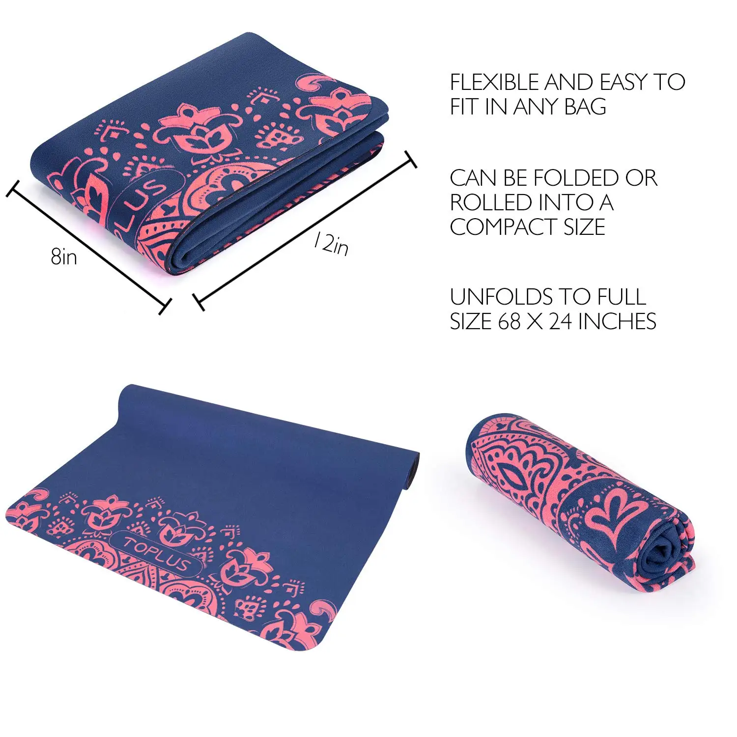 Wholesale German Custom Printed Gym Fitness Non-Slip Foldable Suede Yoga Mat  Exercise PU Natural Rubber Yoga Mat
