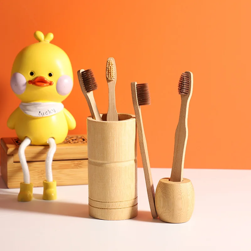 Factory Price Wholesale Travel Eco Bamboo Toothbrush Premium Tooth Brush Bamboo Dark Wood Disposable Hotel Toothbrush