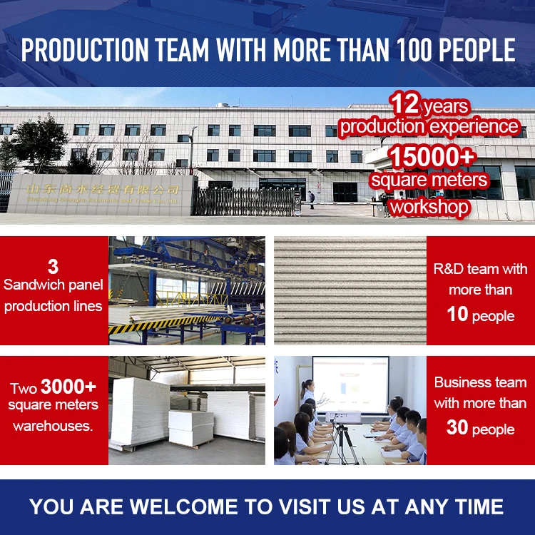 SH Hot Polyurethane Mirror Finish Aluminum Foil Rock wool EPS Sandwich Clean Cement Board Wall Sign Collapsible